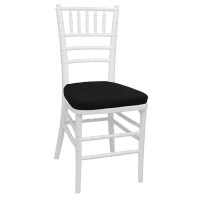 Cadeira Tiffany Branca c/ Almofada Preta
